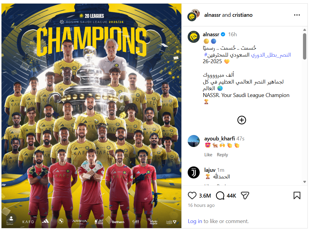 Cristiano Ronaldo conquista primeiro título na Arábia Saudita e emociona-se em celebração histórica.