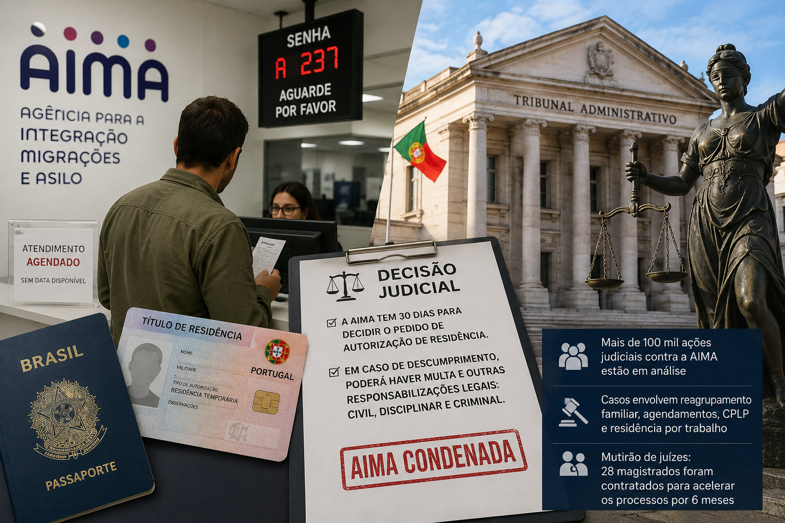 Justiça portuguesa começa a condenar AIMA por demora no atendimento a imigrantes.