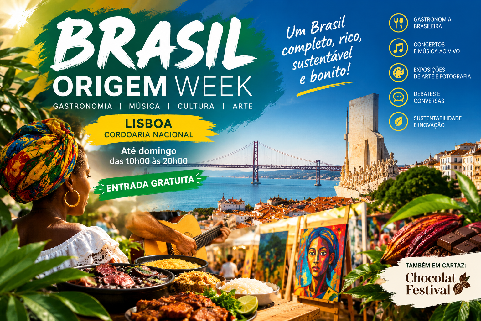 Brasil Origem Week regressa a Lisboa com gastronomia, música e cultura brasileira